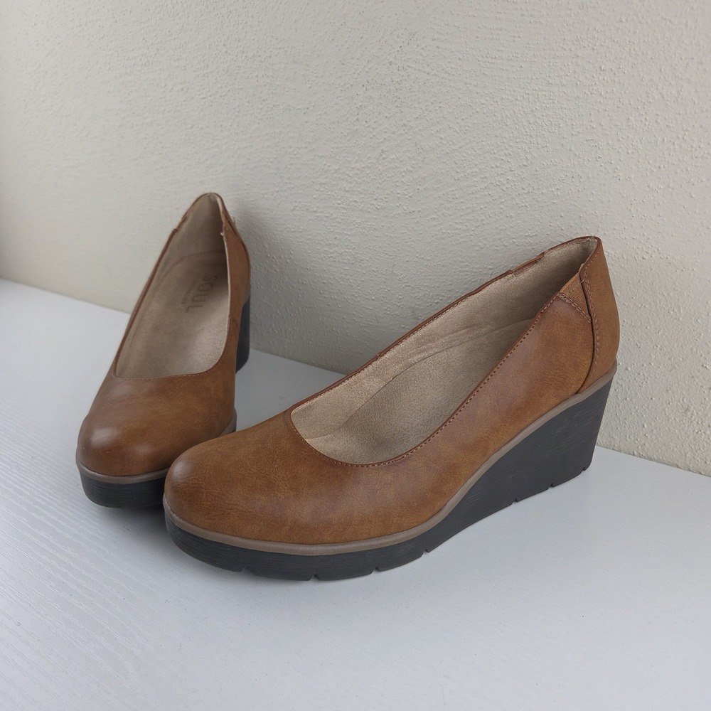 Soul Naturalizer About TIme Wedge Pump Toffee Heels Womens Size 8 W